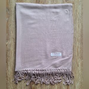 Pashmina Fringed Scarf in Blush/Champagne